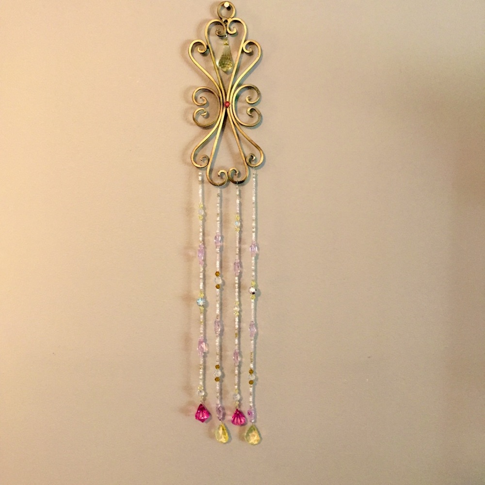 Sun Catcher Wall/ Window Art in Pink and Gold - Picture 1 of 5